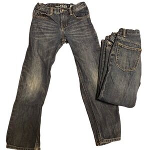 Gap Kids 1969 Boys Stretch Original Jeans Size 8 Blue Denim adjustable waist lot